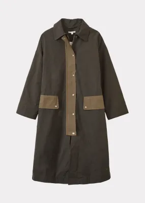 WOMAN OVERSIZED MAC - DARK PINE GREEN