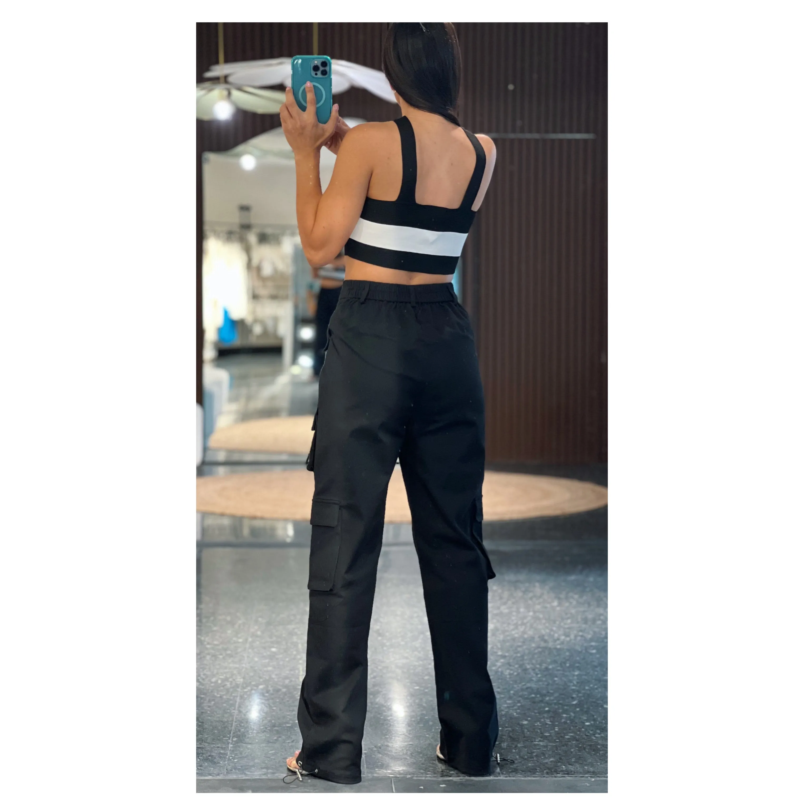 Work Girl Straight Leg Cotton Cargo Pocket Pants